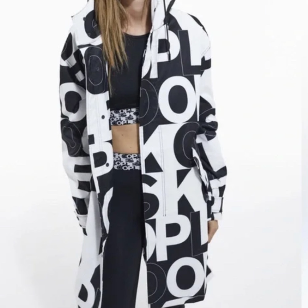 $420 The Kooples Logo Hooded Parka Rain coat NWT (XS)